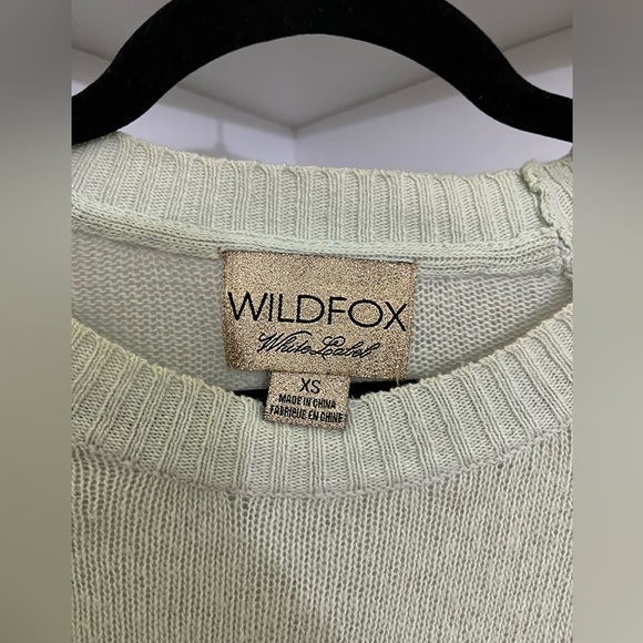 Baby blue Pastel Rainbow WILDFOX Gold knit sweater cozy Y2K e-girl size XS - Picture 4 of 6